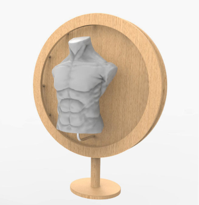 Pro českou značku outdoorového oblečení jsme navrhli výstavní stojan na bundy.