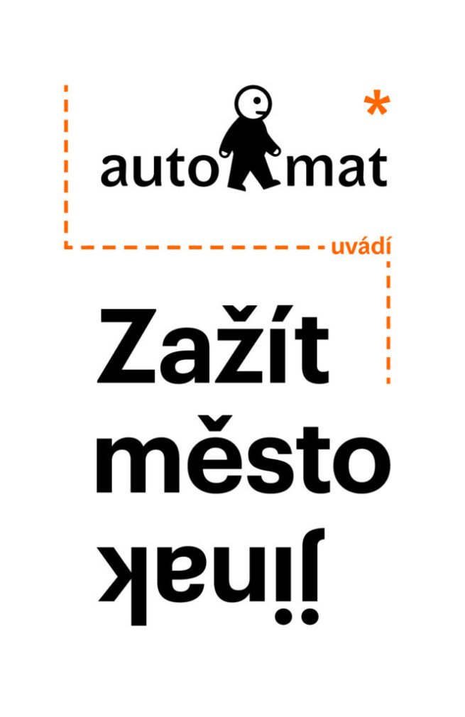 reklamní šablona na chodník, která se používá v době sousedských slavností Zažij město jinak